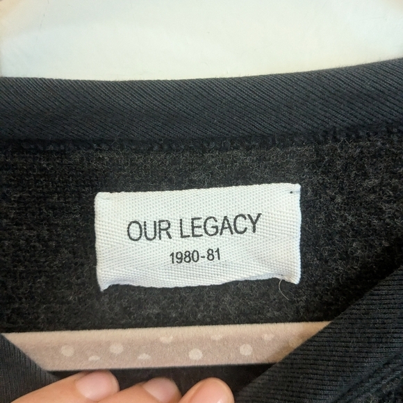 Our Legacy Great Sweat Charcoal Towel Sweatshirt - Picture 2 of 5